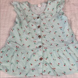 Kids Cherry Print Ruffle Top